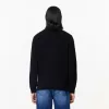 High Zipped Neck Plain Cotton Sweater