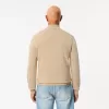 High Zipped Neck Plain Cotton Sweater