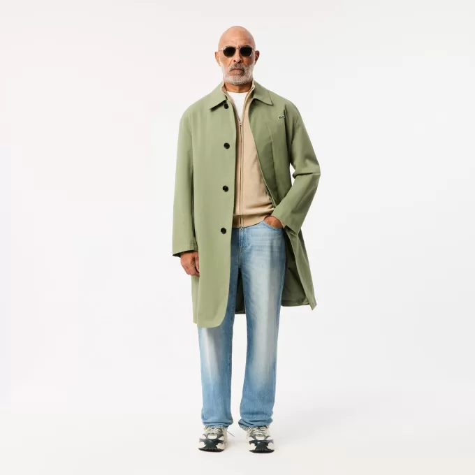 High Zipped Neck Plain Cotton Sweater