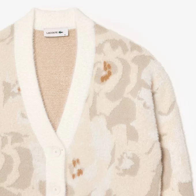 Jacquard Intarsia Floral Cardigan