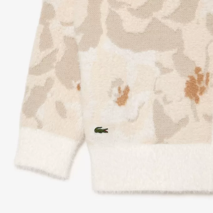 Jacquard Intarsia Floral Cardigan