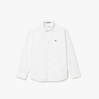 Kids’ Lacoste Striped Print Oxford Cotton Shirt