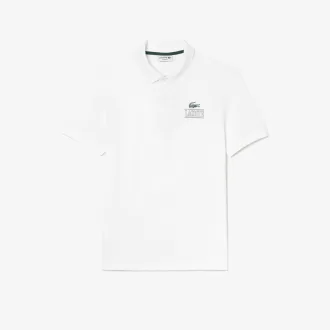 Lacoste Signature Print Stretch Piqué Polo Shirt