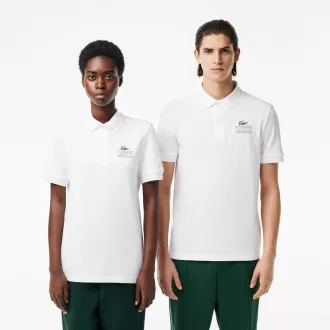 Lacoste Signature Print Stretch Piqué Polo Shirt
