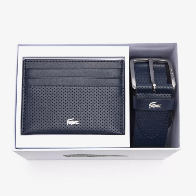 Leather Belt/Card Holder Gift Set