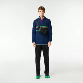 Leather Monogram Print Shoulder Bag