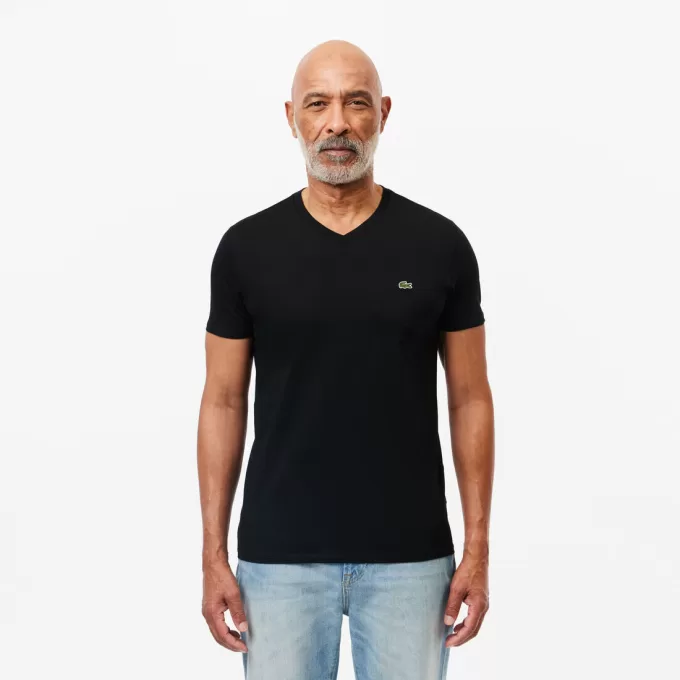 Lightweight Cotton Pima V Neck T-shirt