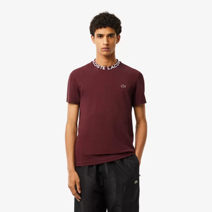 Lightweight Piqué Jacquard Neck T-shirt