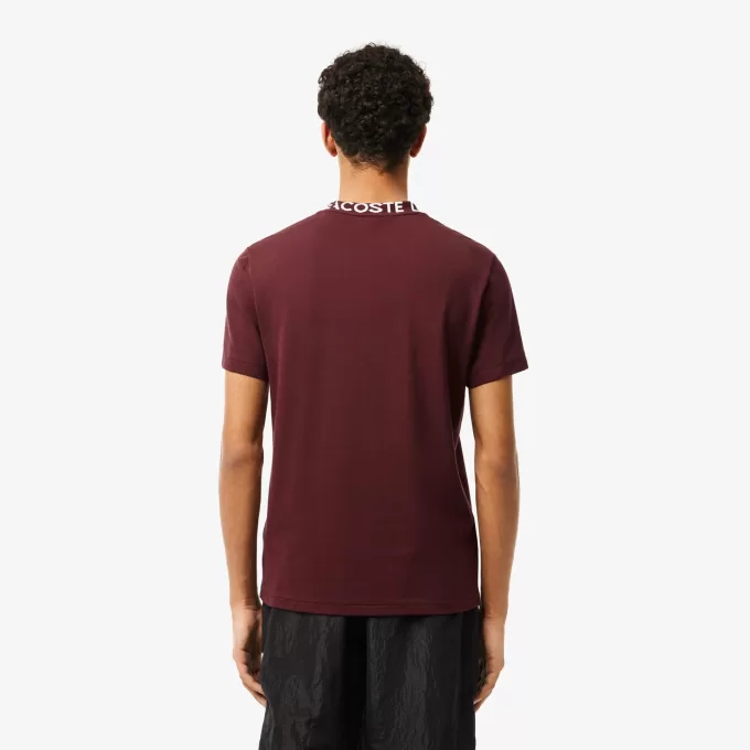 Lightweight Piqué Jacquard Neck T-shirt