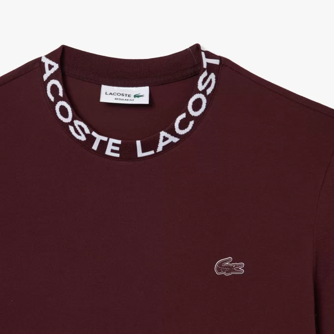 Lightweight Piqué Jacquard Neck T-shirt