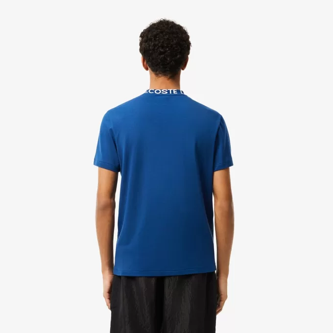 Lightweight Piqué Jacquard Neck T-shirt