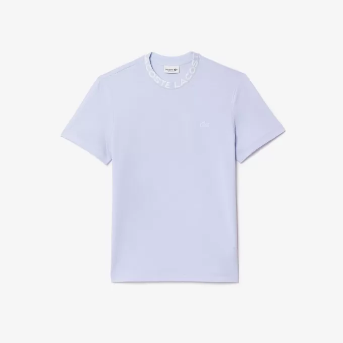 Lightweight Piqué Jacquard Neck T-shirt