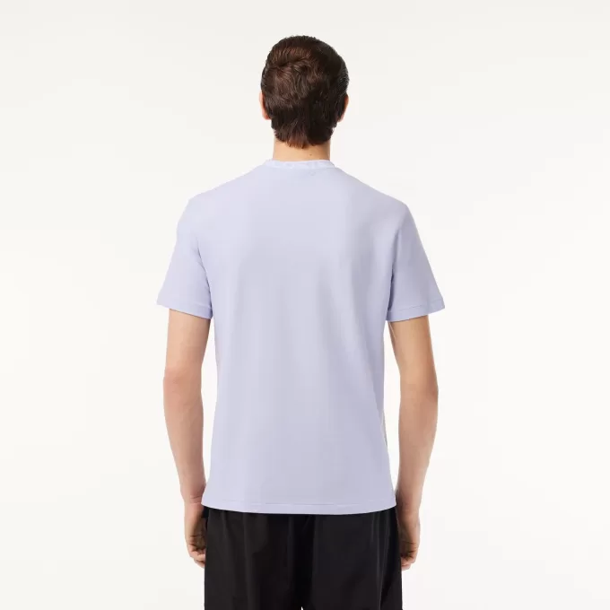 Lightweight Piqué Jacquard Neck T-shirt