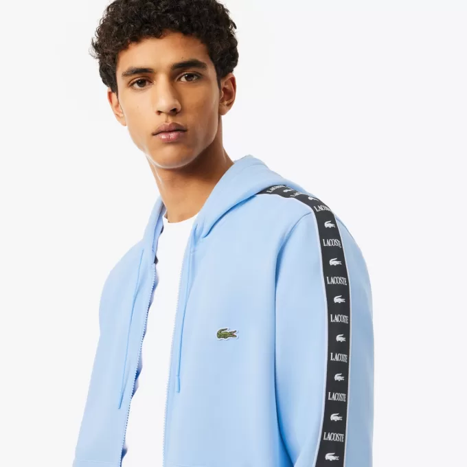 Logo Stripe Zip-Up Hoodie