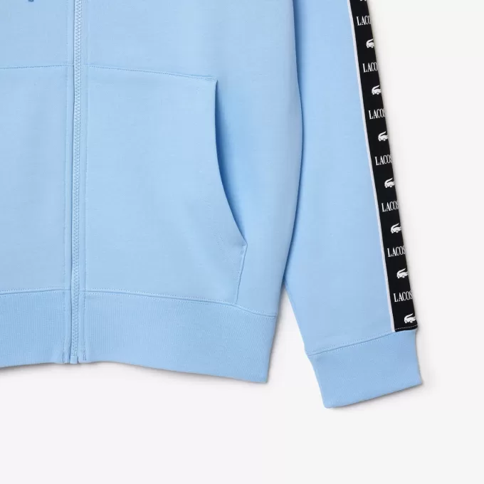 Logo Stripe Zip-Up Hoodie