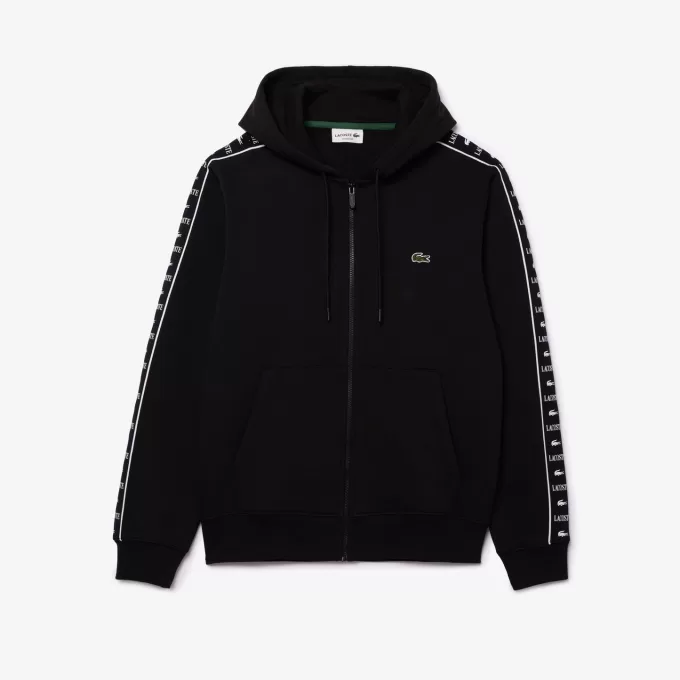 Logo Stripe Zip-Up Hoodie