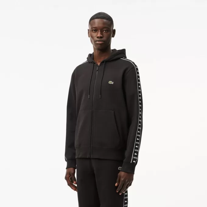 Logo Stripe Zip-Up Hoodie