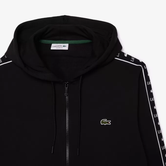 Logo Stripe Zip-Up Hoodie