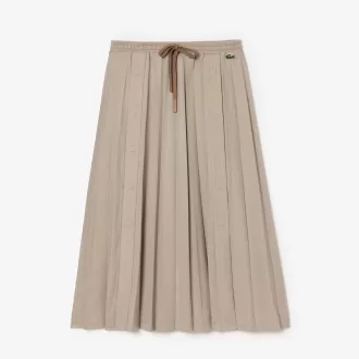 Long Pleated Flannel Skirt