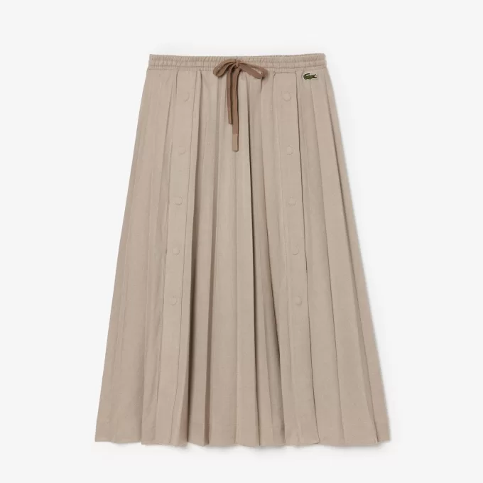 Long Pleated Flannel Skirt