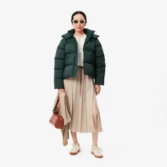 Long Pleated Flannel Skirt