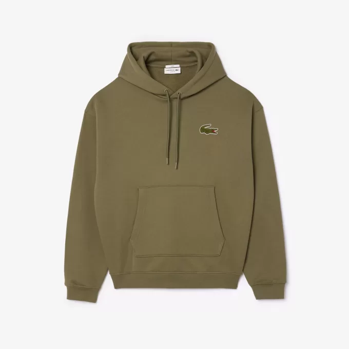 Loose Fit Badge Accent Hoodie