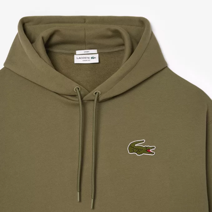 Loose Fit Badge Accent Hoodie
