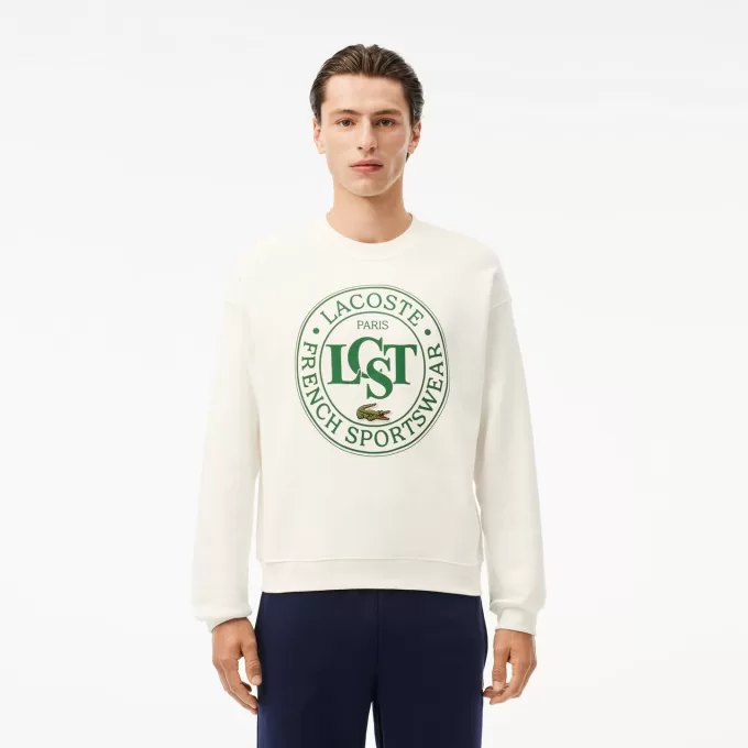 Loose Fit Printed Fleece Sweatshirt