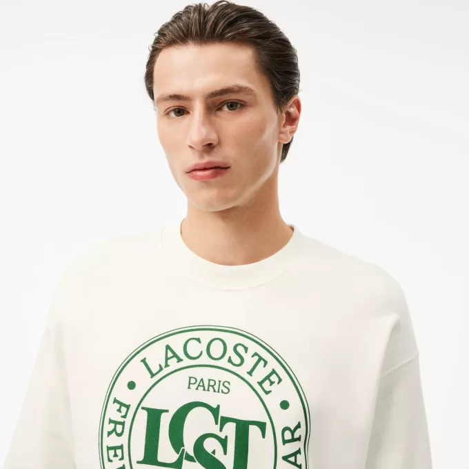 Loose Fit Printed Fleece Sweatshirt