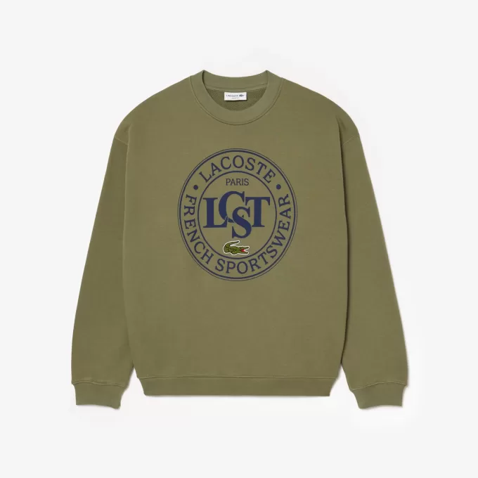 Loose Fit Printed Fleece Sweatshirt