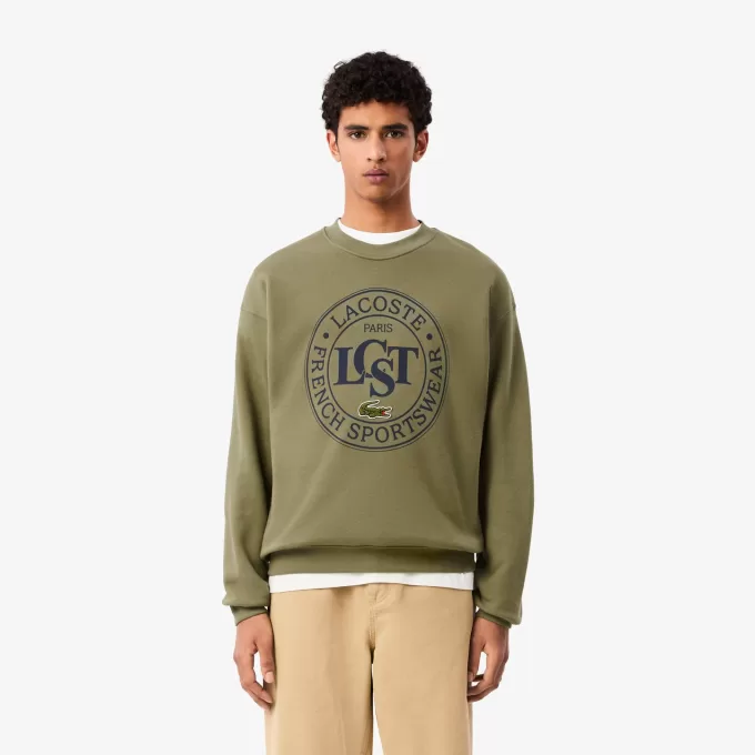 Loose Fit Printed Fleece Sweatshirt