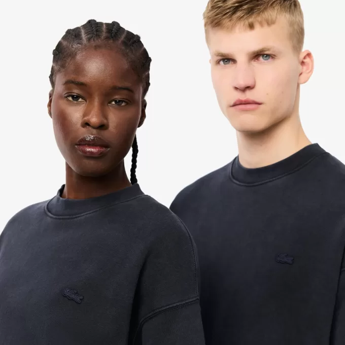 Loose Fit Washed Effect Fleece Sweatshirt