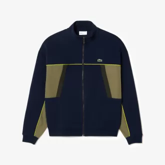 Loose Fit Zip-Up Piqué Sweatshirt