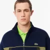 Loose Fit Zip-Up Piqué Sweatshirt