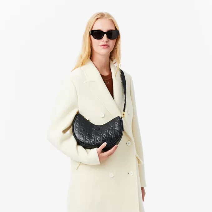 Maheki Embossed Leather Half Moon Purse