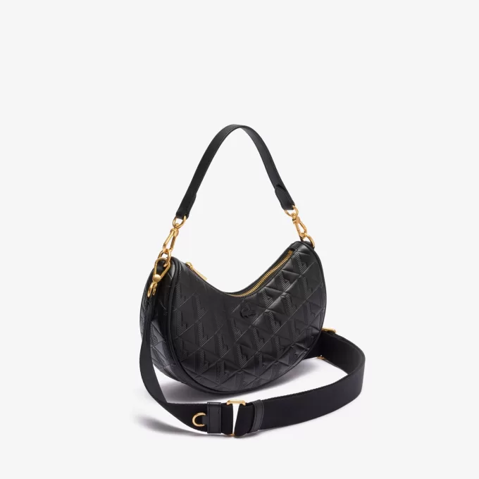 Maheki Embossed Leather Half Moon Purse