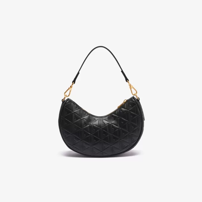 Maheki Embossed Leather Half Moon Purse