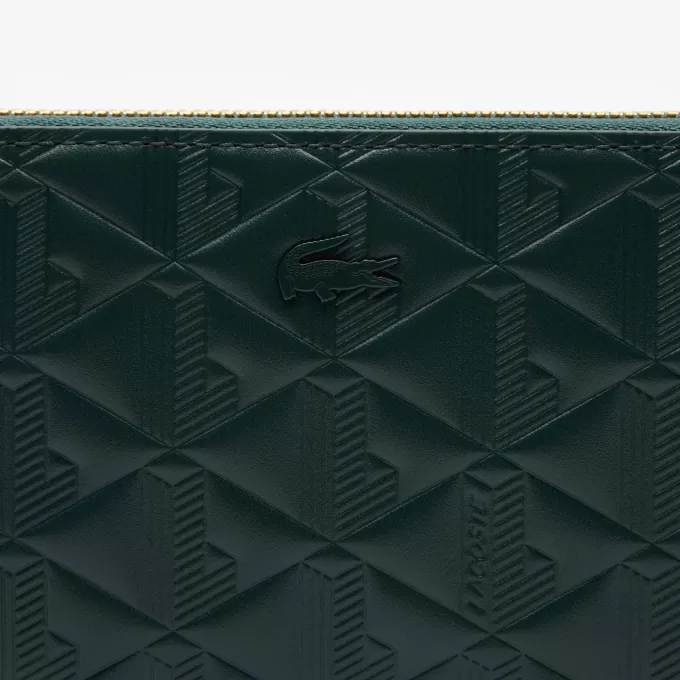 Maheki Zipped Embossed Leather Billfold