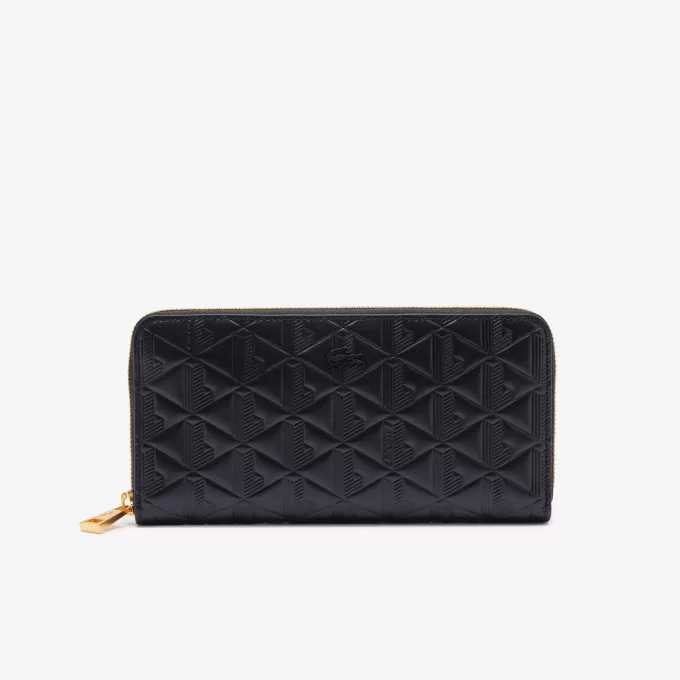 Maheki Zipped Embossed Leather Billfold