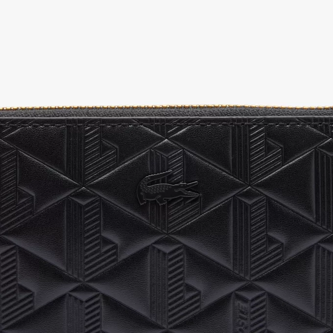 Maheki Zipped Embossed Leather Billfold