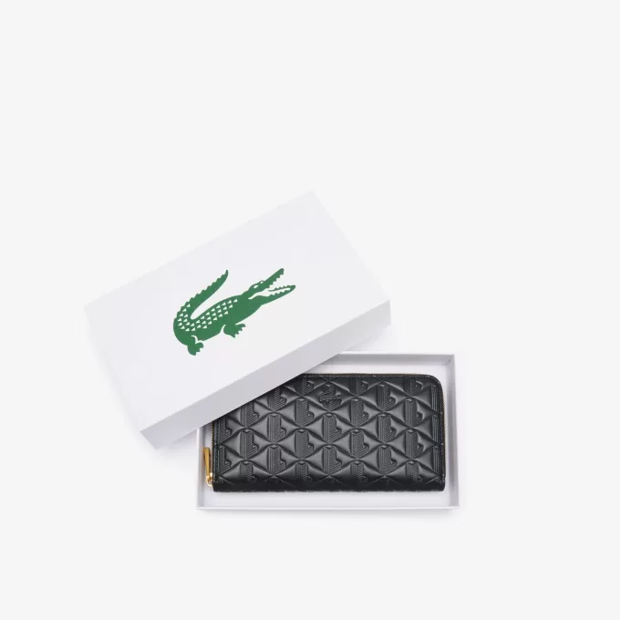 Maheki Zipped Embossed Leather Billfold