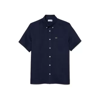 Men S Lacoste Short Sleeve Linen Shirt