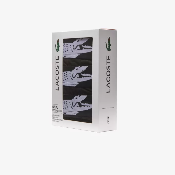 Men’s Lacoste Crocodile Print Trunk Three-Pack