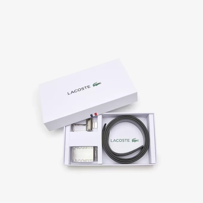 Men’s Lacoste Pin And Flat Buckle Belt Gift Set