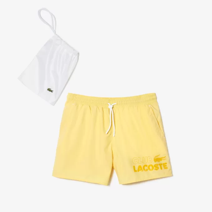 Men’s Lacoste Quick Dry Swim Trunks with Integrated Lining
