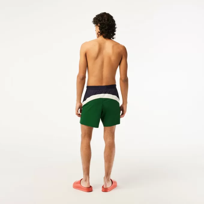Men’s Lacoste Recycled Polyamide Colourblock Swim Trunks