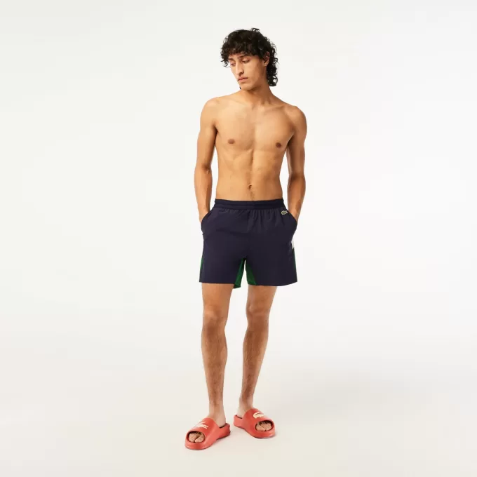 Men’s Lacoste Recycled Polyamide Colourblock Swim Trunks