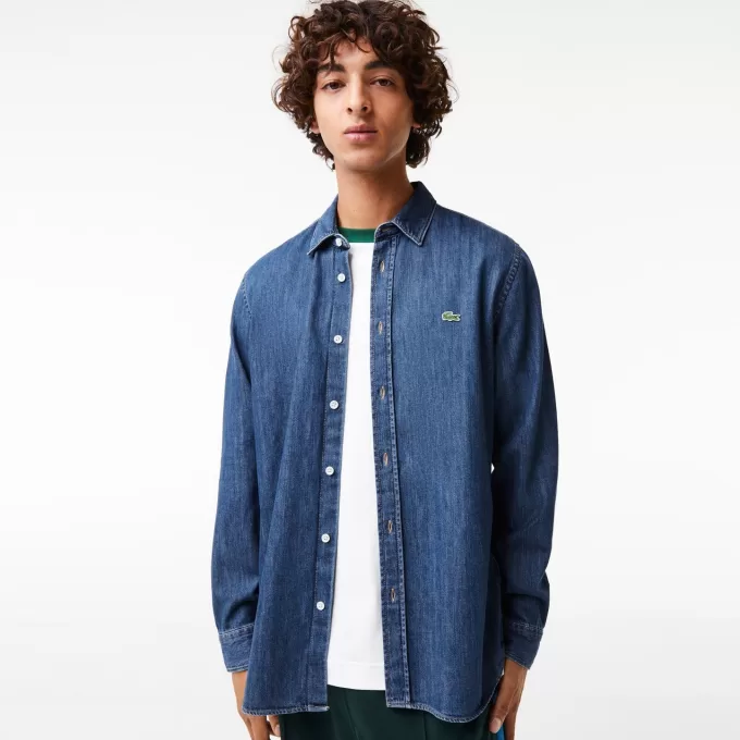 Men’s Lacoste Regular Fit Organic Cotton Denim Shirt