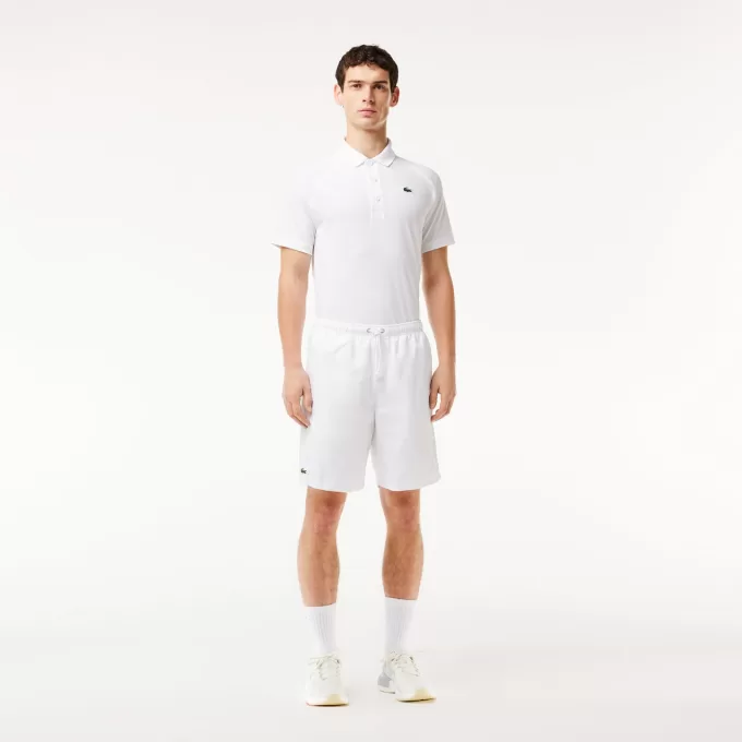 Men’s Lacoste SPORT tennis shorts in solid diamond weave taffeta Men’s Lacoste SPORT tennis shorts in solid diamond weave taffeta