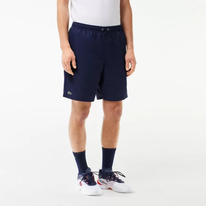 Men’s Lacoste SPORT tennis shorts in solid diamond weave taffeta